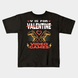 V is for video games Kids T-Shirt